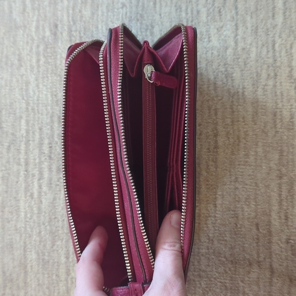 Coach Red Leather Wallet/Wristlet - Picture 9 of 11